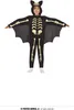 Halloween Skelett Fledermaus Kostüm Kinder Kapuze Flügel Produktbild-Vorschau 1