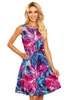 Numoco Damen trapezförmig Kleid mit Blumen Sieger Blau Rosa Produktbild-Vorschau 6