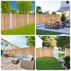 Collage of four images showing bamboo privacy screens used in different outdoor settings like balconies, patios, and gardens. Produktbild-Vorschau