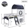 Merax Etagenbett 90x200 mit Dach und Fenster, Halbhohes Produktbild-Vorschau 6