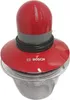 A red Bosch universal chopper is shown against a white background. Voir les images du produit
