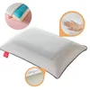 A pillow with a gel layer and a hand pressing on it to show its softness. Produktbild-Vorschau
