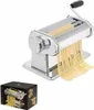 A pasta making machine with fresh pasta coming out and its packaging box. Náhľad obrázku produktu