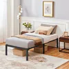 A bedroom scene featuring a single bed with bedding and decorative items. Produktbild-Vorschau