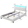 AODEMOKO Bett 140 X 200cm mit LED Beleuchtung, Polsterbett Produktbild-Vorschau 4