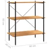 vidaXL 3-stöckiges Regal Schwarz und Eiche 80 x 40 x 92 cm Produktbild-Vorschau 7