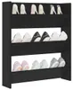 vidaXL Scarpiera a muro nera 80x18x90 cm in materiale Anteprima dell’immagine prodotto 4