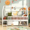 Flieks Lit surélevé d'enfant Lit de maison 90x200cm avec Voir les images du produit 2