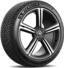 A close-up studio shot of a Michelin Pilot Alpin 5 tire mounted on a black and silver alloy wheel. Produktbild-Vorschau