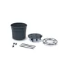 A set of components for a tomato planter, including a pot, a drainage insert, and support rods, arranged on a white background. Produktbild-Vorschau