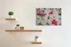 Leinwandbild Blumen 60 x 90 cm - Wandbild Vögel Rosa Rot - Produktbild-Vorschau 2
