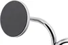 A close-up of a round, black mirror with a silver rim and a chrome stem. Podgląd zdjęcia produktu