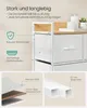 Close-up of a white dresser with fabric drawers, highlighting its features and materials. Produktbild-Vorschau