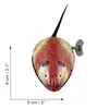 A wind-up tin toy mouse on a white background with size indicators. Produktbild-Vorschau