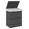 vidaXL Koš na prádlo s víkem Grey 46x33x60 cm Poly ratan Náhled obrázku produktu 4