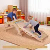 COSTWAY Drevený lezecký oblúk s vankúšmi, Montessori Náhľad obrázku produktu 9