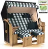 Strandkorb Ostsee 2,5-Sitzer 150cm breit in Schwarz Grün Produktbild-Vorschau 1