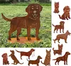 Edelrost Hund Bernhardiner 60x60cm auf Platte Edelrost Produktbild-Vorschau 3