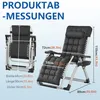 LZQ Gartenliege Klappbar bis 160 kg, Gepolsterter Produktbild-Vorschau 2