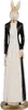 Clayre & Eef Figur Kaninchen 20 cm Weiß Schwarz Polyresin Produktbild-Vorschau 1