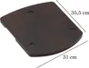 A dark brown wooden board with dimensions indicated by lines and text. Produktbild-Vorschau