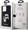 A Karl Lagerfeld iPhone 15 Pro Max TPU back cover is displayed in its packaging, alongside the packaging itself which details product features. Produktbild-Vorschau