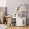 COSTWAY Kratzbaum mit Katzenschrank, All-in-One Katzenhaus, Produktbild-Vorschau 2