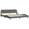 Möbel Bett mit Matratze Dunkelgrau 200x200 cm Stoff - Produktbild-Vorschau 3