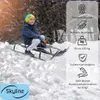 A child is sledding down a snowy hill, with marketing text and icons on the right side. Anteprima dell’immagine prodotto