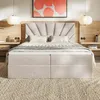 MOTIVENA Aspen Boxspringbett 160x200 Beige Samt (Jasmine Produktbild-Vorschau 2