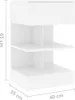 vidaXL Noční stolek bílý 40x35x65 cm Dřevěný materiál Náhled obrázku produktu 7