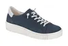 A single blue sneaker with white laces and a white sole is shown against a white background. Produktbild-Vorschau