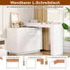 Merax Schminktisch mit LED Spiegel, drehbarer L-förmiger Produktbild-Vorschau 8