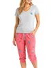 KB Schlafanzug Damen Caprihose Pyjama Baumwolle Größe M Produktbild-Vorschau 1