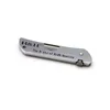 A silver-colored tool with text on it, isolated on a white background. Produktbild-Vorschau