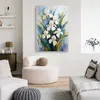 Leinwandbild Weiße Schwertlilien Blumen Gemalt 70x100 Feeby Produktbild-Vorschau 2
