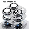 A product shot of camera lens protectors for an iPhone 14, layered to show their design. Produktbild-Vorschau