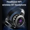A close-up marketing shot of a black and silver wireless headphone with a digital display. Produktbild-Vorschau
