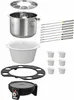 Fondue-Set mit Edelstahltopf, Keramiktopf, Rechaud, Spritzschutz, 8 Gabeln, 6 Dip-Schälchen, für 8 P Produktbild-Vorschau