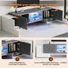 A collage showing a modern grey and white LED TV stand from different angles. Anteprima dell’immagine prodotto
