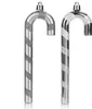 Two silver candy cane ornaments with glitter stripes are displayed against a white background. Produktbild-Vorschau