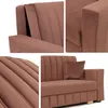 A collage of close-up and full shots of a brown sofa. Náhled obrázku produktu