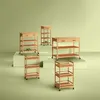 Kuchyňský regál na kolečkách LINHA, 3patrový, bambusový Náhled obrázku produktu 8