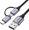 UGREEN USB-A to Micro USB + USB Type-C Cable 1m Black Anteprima dell’immagine prodotto 18