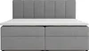A studio shot of a gray box spring bed with a white mattress topper. Voir les images du produit
