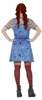 Killerpuppe Kostüm Damen mit Latzkleid & buntem Ringelshirt Produktbild-Vorschau 2