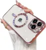 A hand holding an iPhone 13 Pro with a pink protective case. Produktbild-Vorschau