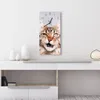 DEQORI Glasuhr 30x60 cm Zahlen 'Maine Coon Katze faucht' Produktbild-Vorschau 3