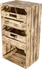 Stück geflammter/brauner Holzschrank mit Schubladen 68cm x Produktbild-Vorschau 2