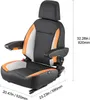 A black and orange seat with dimensions indicated by measurement lines and text. Podgląd zdjęcia produktu
